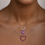 HEART PENDANT PINK SAPPHIRE BIG